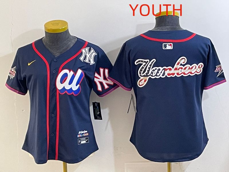 Youth 2025 New York Yankees Blank Drak Blue All star Nike MLB Jersey style 06->youth mlb jersey->Youth Jersey